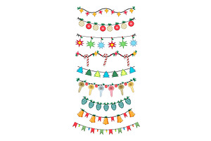 Colorful christmas garlands, an Object Illustration by pikepicture