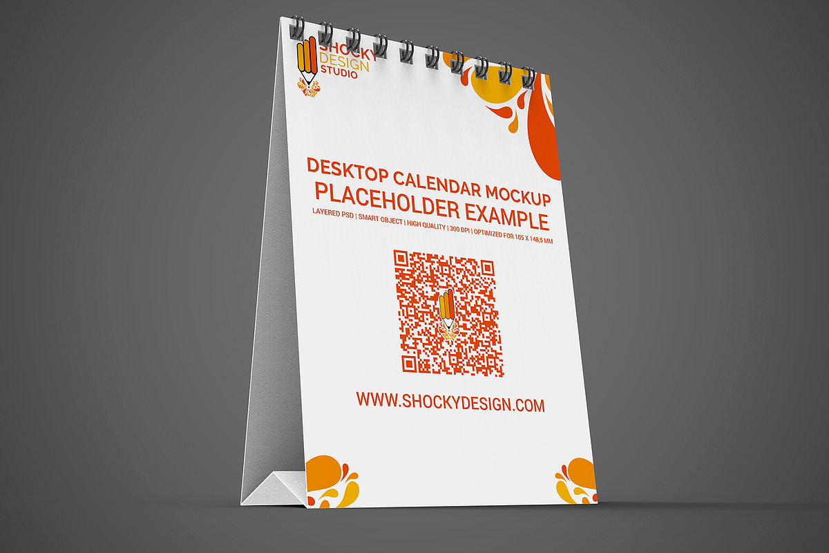 Desktop Calendar A6 Mockup, a Mockup by Shocky Design Studio (Photo 5 of 6)