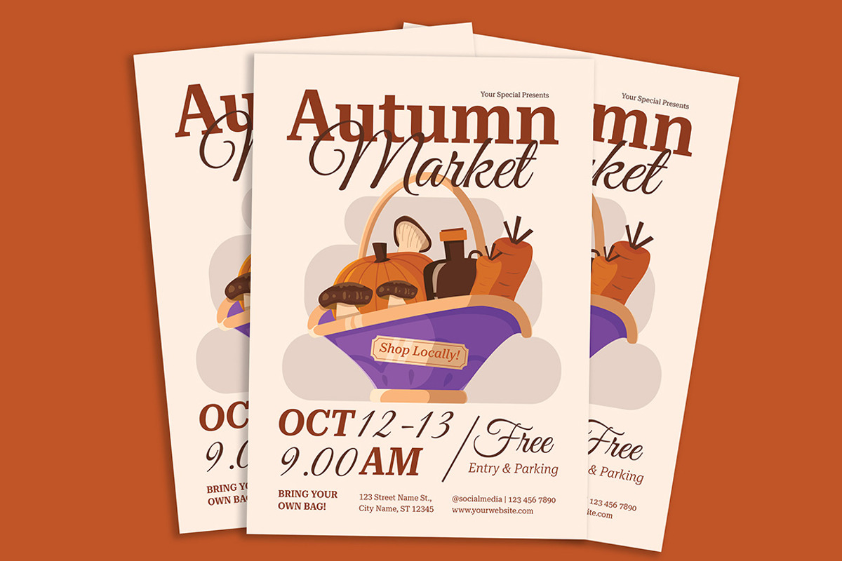 Autumn Market Flyer, a Flyer Template by Gumico Studio. (Photo 3 of 4)