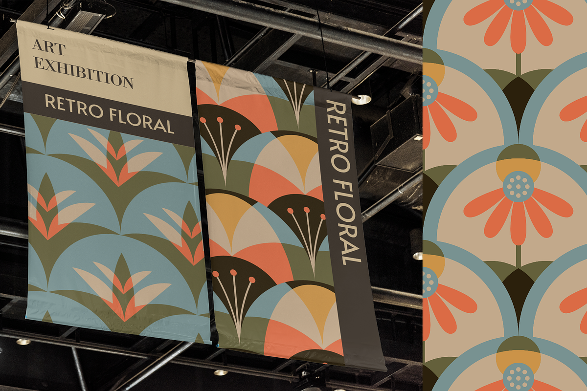 Retro Floral Seamless Patterns V2, a Pattern Graphic by Firowerk (Photo 3 of 5)