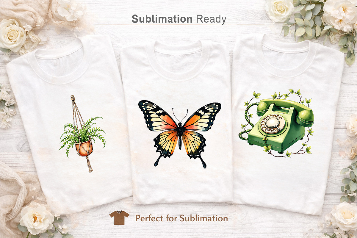 70s Retro Floral Sublimation PNG, an Illustration by Artnoy (Photo 5 of 8)