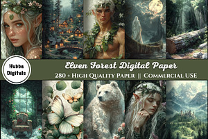 280+ Elven Forest Digital Paper