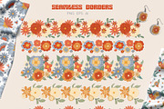 Retro flower mood patterns set, a Pattern Graphic by Veleri (Thumbnail 7 of 9)