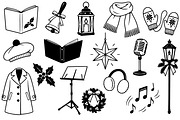 Christmas Caroling Doodle SVG Set, a Seasonal Illustration by Ghagra (Thumbnail 2 of 3)