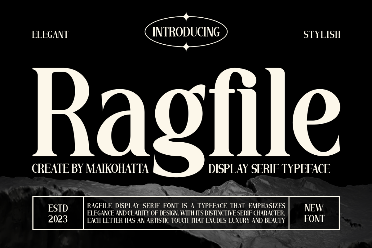 Ragfile - Display Serif Typeface, a Serif Font by MaikoHatta (Photo 1 of 9)