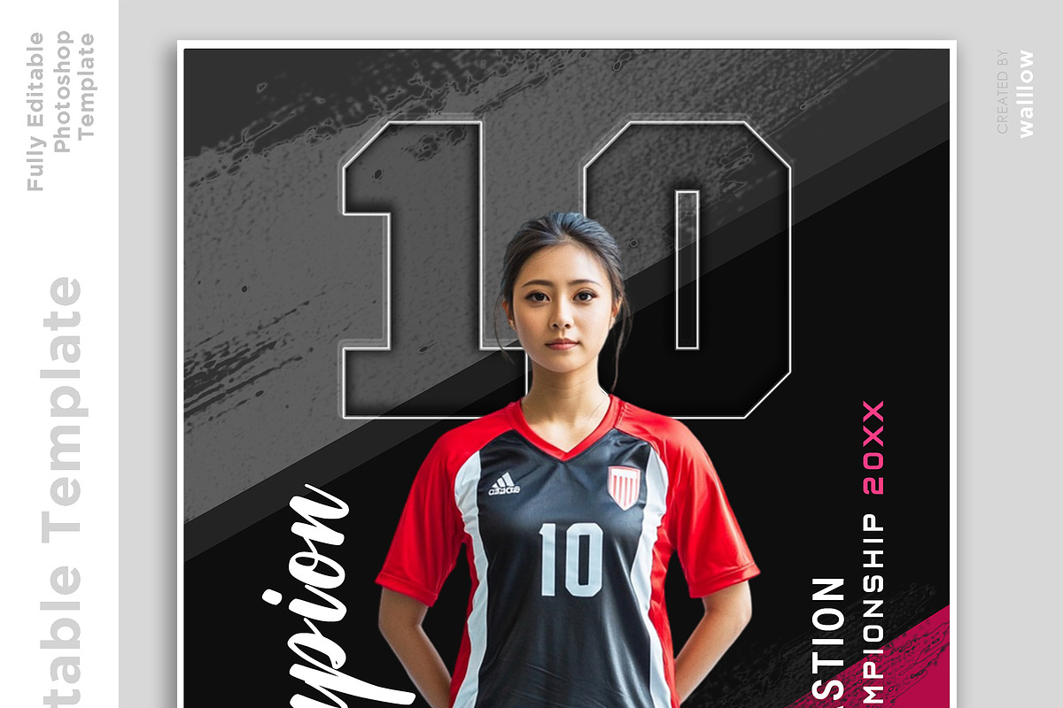 Editable Sports PSD Template, a Poster Template by Walllow Creatives (Photo 1 of 3)