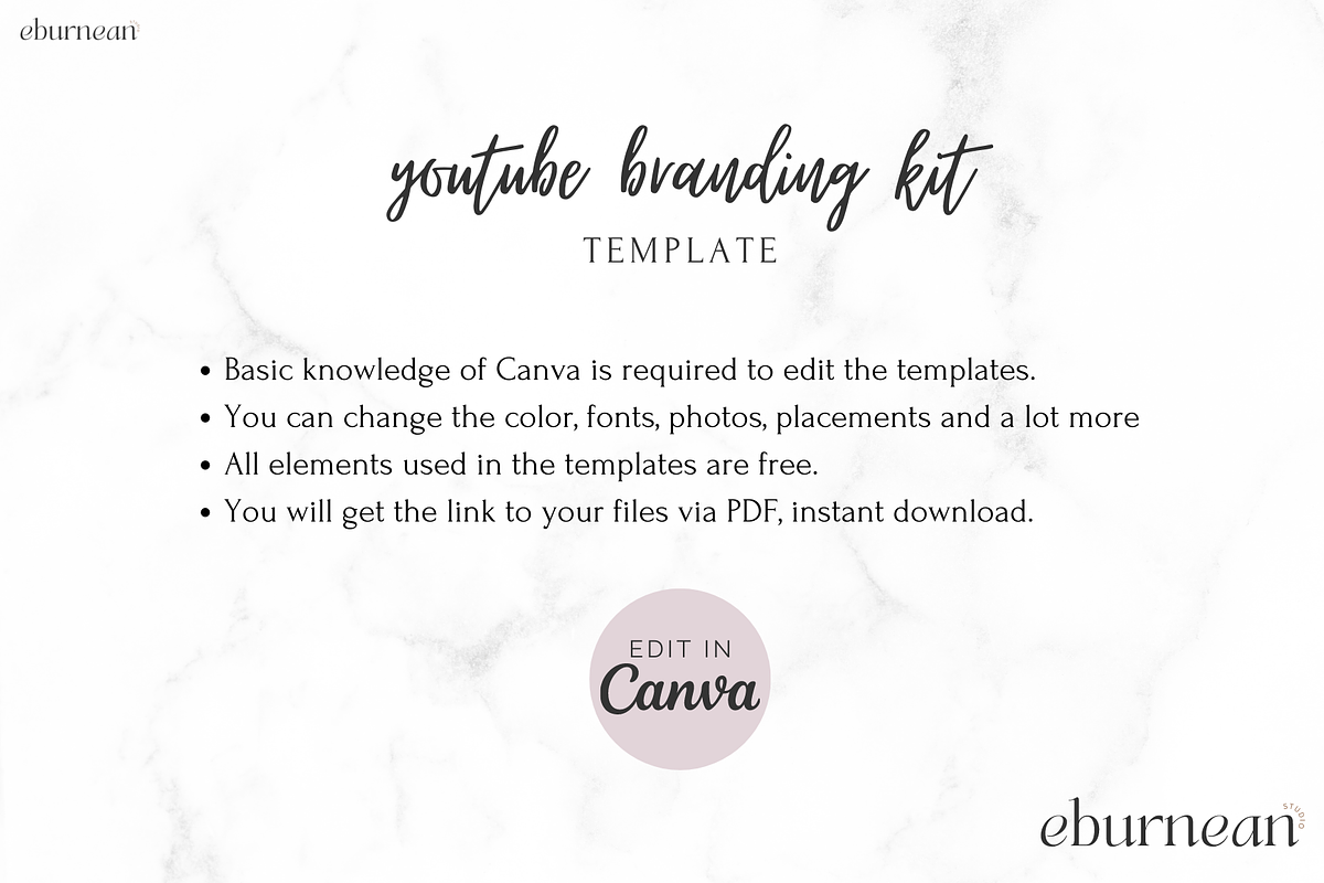 YouTube Branding Kit template Canva, a Social Media Template by Studio Eburnean (Photo 5 of 5)