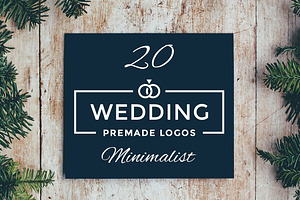 20 Minimalist Wedding Logos Vol1