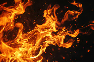 Dancing flames burning and blazing, a Photo by Pavel_design