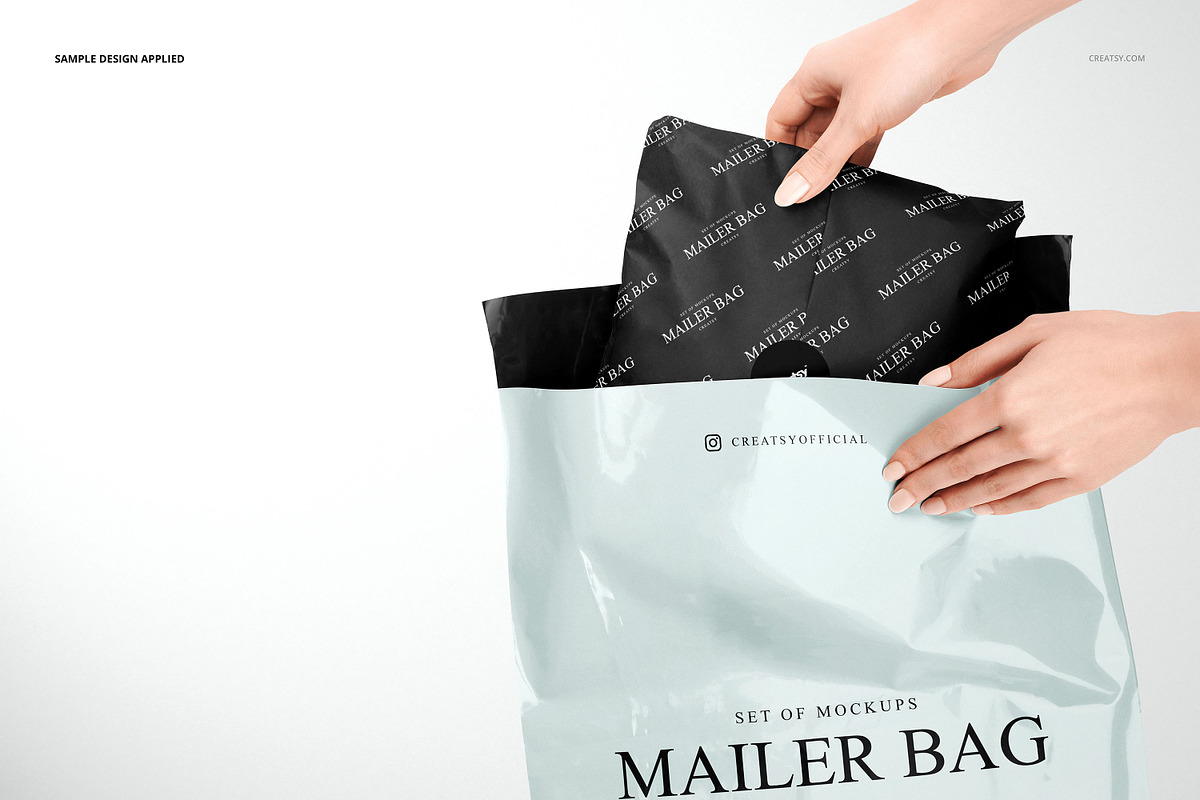 Mailer Bag Wrapping Tissue Paper Set, a Packaging Mockup by creatsy5 (Photo 5 of 9)