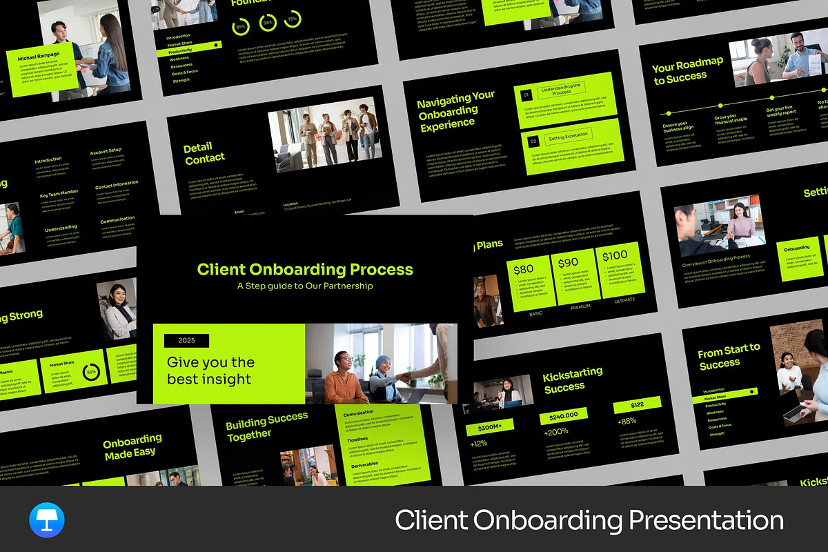 Dark Client Onboarding Keynote, a Presentation Template by Fit-tee (Photo 1 of 2)