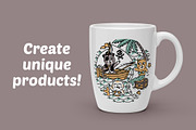 pirate cat and mermaid cat, an Animal Illustration by gunaonedesign (Thumbnail 2 of 4)