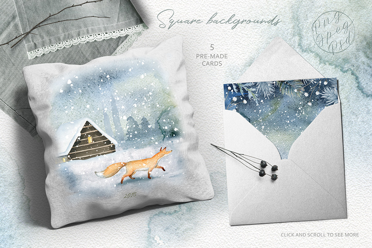 Magic Winter Watercolors, a Decorative Illustration by Eva Katerina (Photo 4 of 9)