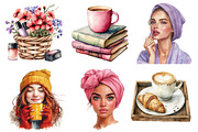 Girl Self Care Watercolor Clipart, an Illustration by Daily.Designs (Thumbnail 4 of 4)