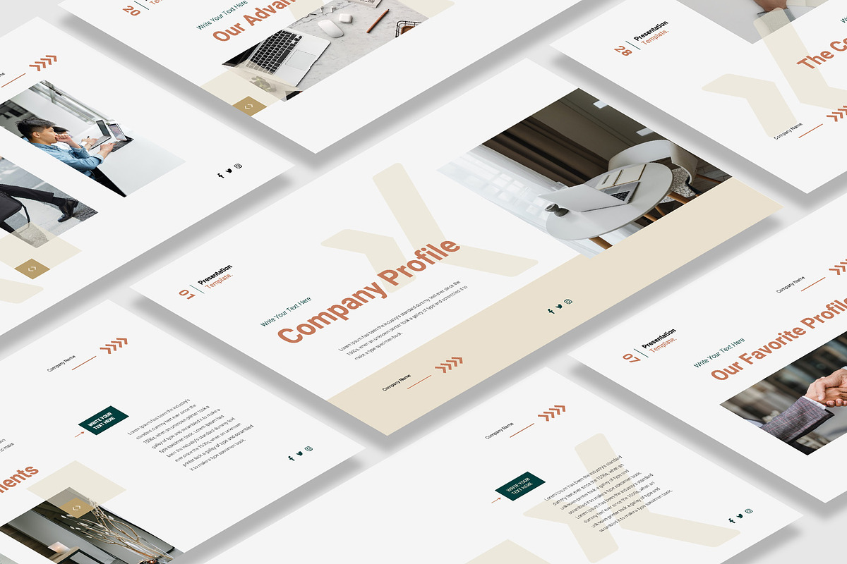 Company Profile PowerPoint Template, a Presentation Template by Boinah Studio (Photo 1 of 7)