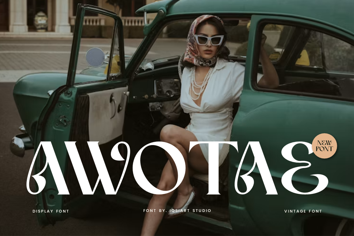 Awotae - Vintage Font, a Sans Serif Font by Iqsiart Studio (Photo 1 of 7)