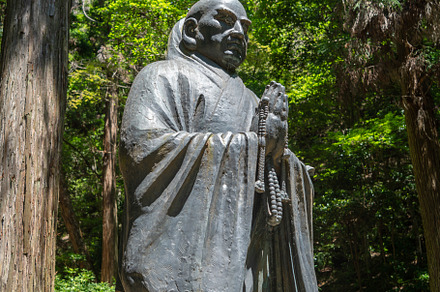 Bronze monk statues at Mitaki-Dera temple in Hiroshima, Japan, a Nature Photo by GoodGoods