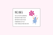 Beetles and Blooms Clip Art, an Object Graphic by denofdreamers (Thumbnail 2 of 3)