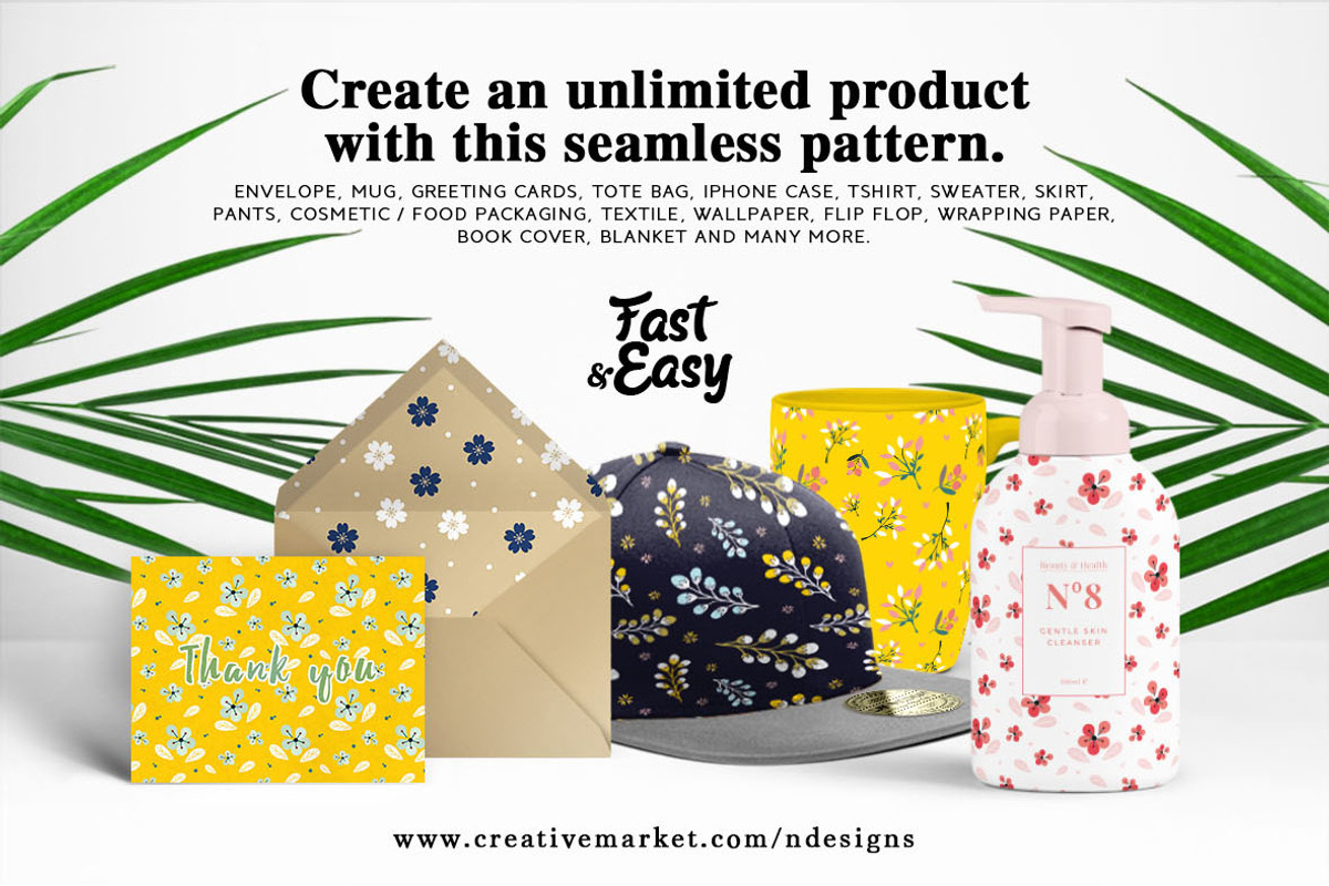 Flower Seamless / Tileable Pattern, a Pattern Graphic by NDesigns (Photo 3 of 4)