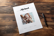Modern Newborn Photo Birth Card, a Card Template by Filip Studio (Thumbnail 1 of 3)