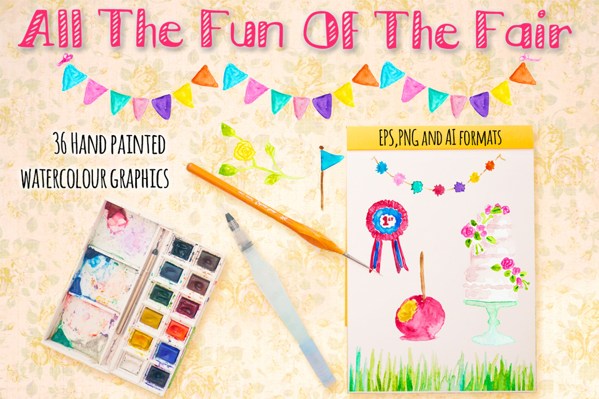 Fun of the Fair Watercolor Bundle, an Illustration by Violet LeBeaux (Photo 2 of 3)