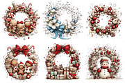 Whimsical Christmas Wreath Clipart, an Illustration by Craft Nest (Thumbnail 9 of 11)