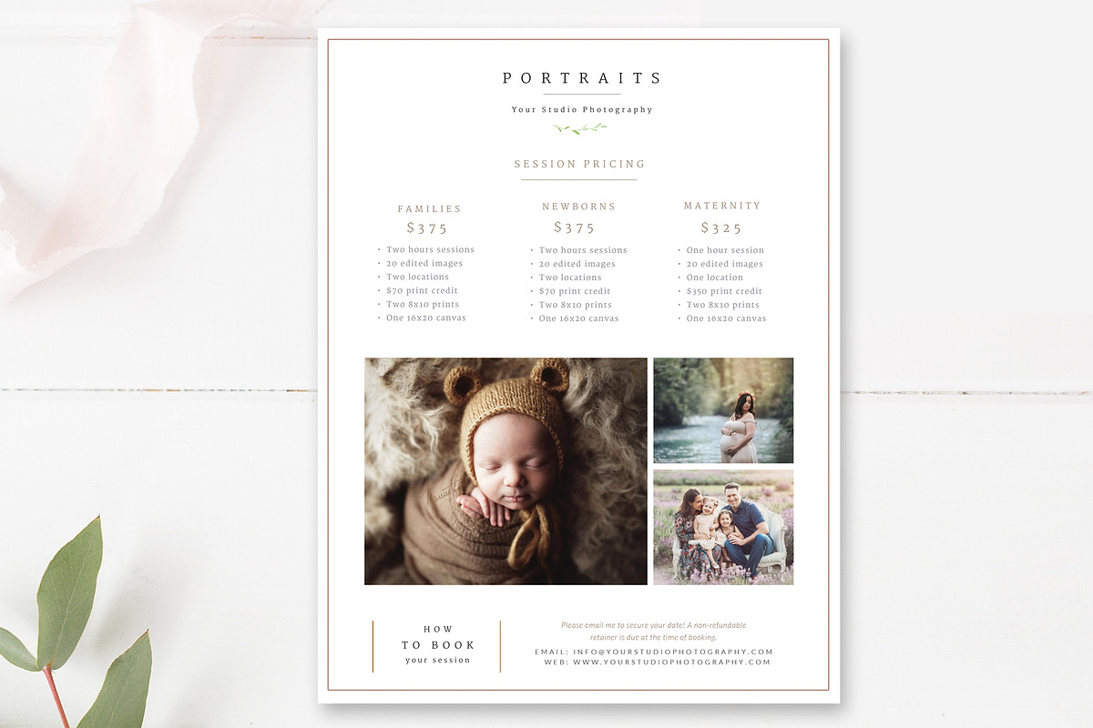 Photography Pricing Guide PSD, a Flyer Template by By Stephanie Design (Photo 5 of 6)