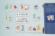 Waste sorting stickers, a Decorative Illustration by Popova (Thumbnail 2 of 6)