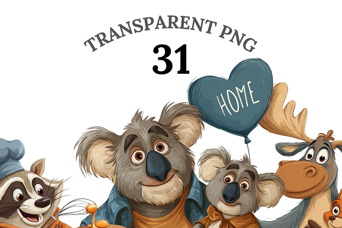 Fathers Day Animal Clipart, an Animal Illustration by Pati Charm Studio (Photo 1 of 7)
