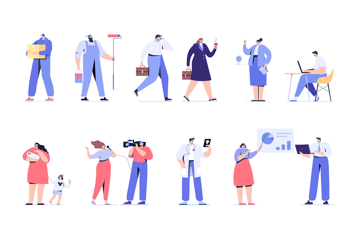 Big Vector set of people characters, a Person Illustration by Vector_Art (Photo 7 of 25)