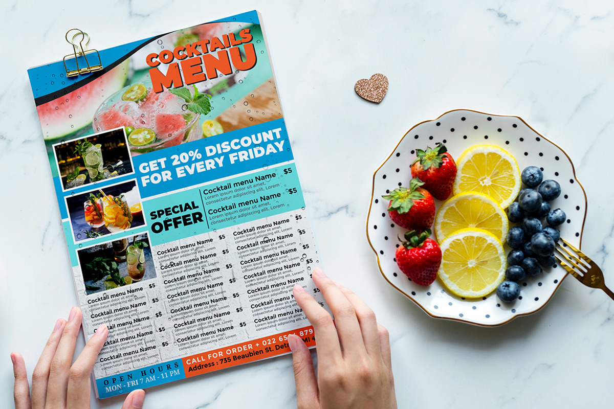 Drink Menu, a Flyer Template by imadeDesign (Photo 2 of 3)