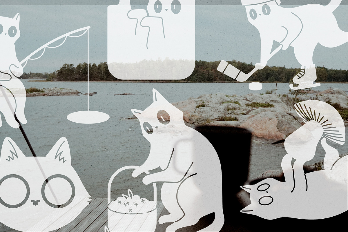 25 Finnish Cats Nordic Illustrations, an Animal Illustration by helenreveur (Photo 9 of 10)