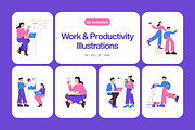 Animated Work & Productivity Flat, a Work Illustration by Creative Stall (Thumbnail 1 of 4)