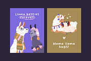 Cute alpacas, llamas set + cards, an Animal Illustration by PaperTrident (Thumbnail 3 of 4)