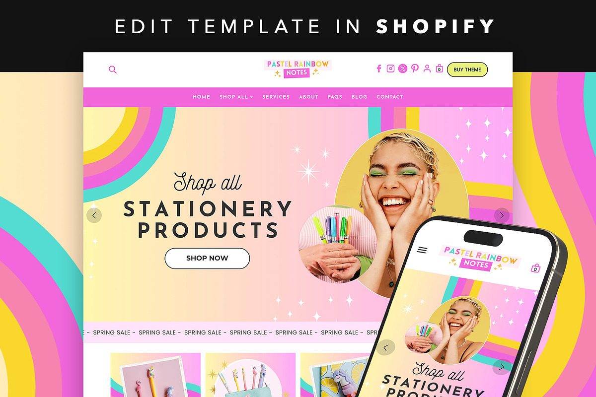 Bright Rainbow Shopify Theme, a Shopify Template by Template Twist Shop (Photo 1 of 8)