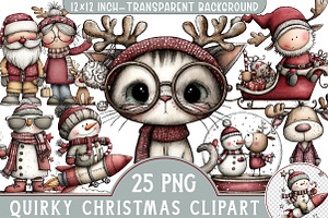 Quirky Christmas Clipart, an Illustration by Libby Wishes