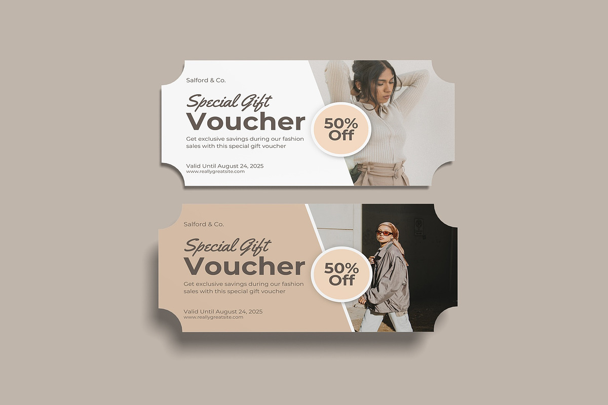 Gift Voucher Mockup, an Advertising Mockup by suciamairastd (Photo 2 of 6)