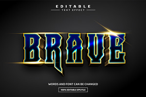 Brave 3D Editable Text Effect