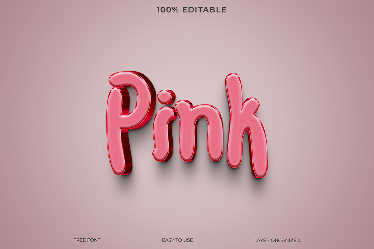 Shiny Pink Text Effect Soft Pink, a Layer Style Add-On by Imamul001