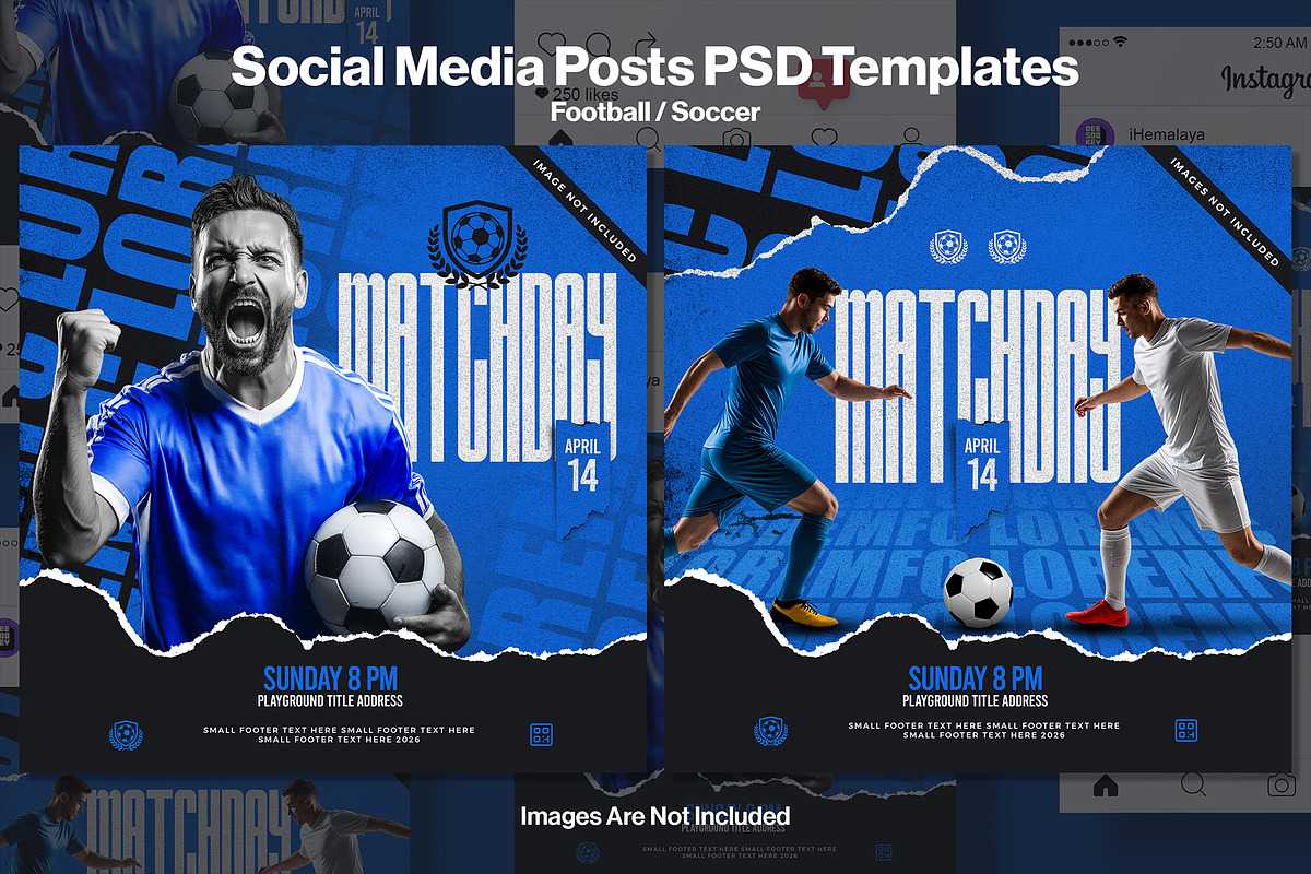 Sports Social Media Posts Templates, a Flyer Template by iHemalaya (Photo 1 of 2)