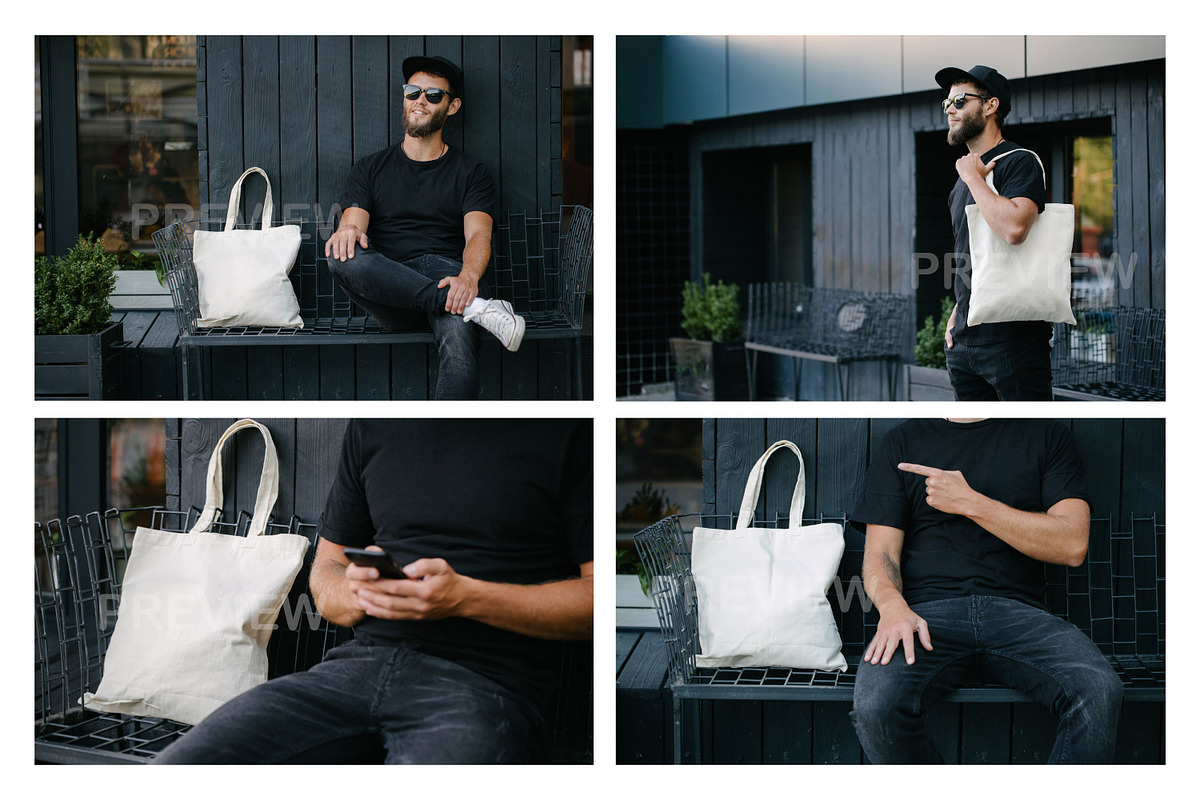 Bags Tote Mockup (OAD113 Liberty), a Merchandise Mockup by Arfis (Photo 6 of 14)