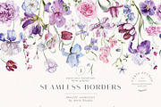 Mauve - Iris Floral Flower Design, a Decorative Illustration by Veris Studio (Thumbnail 13 of 17)