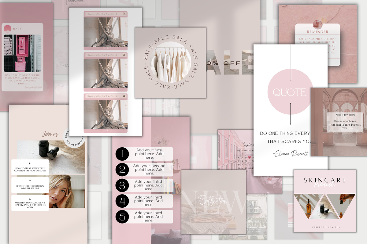 Pink Instagram Canva Mega Bundle, a Social Media Template by BRANDcontent (Photo 3 of 8)