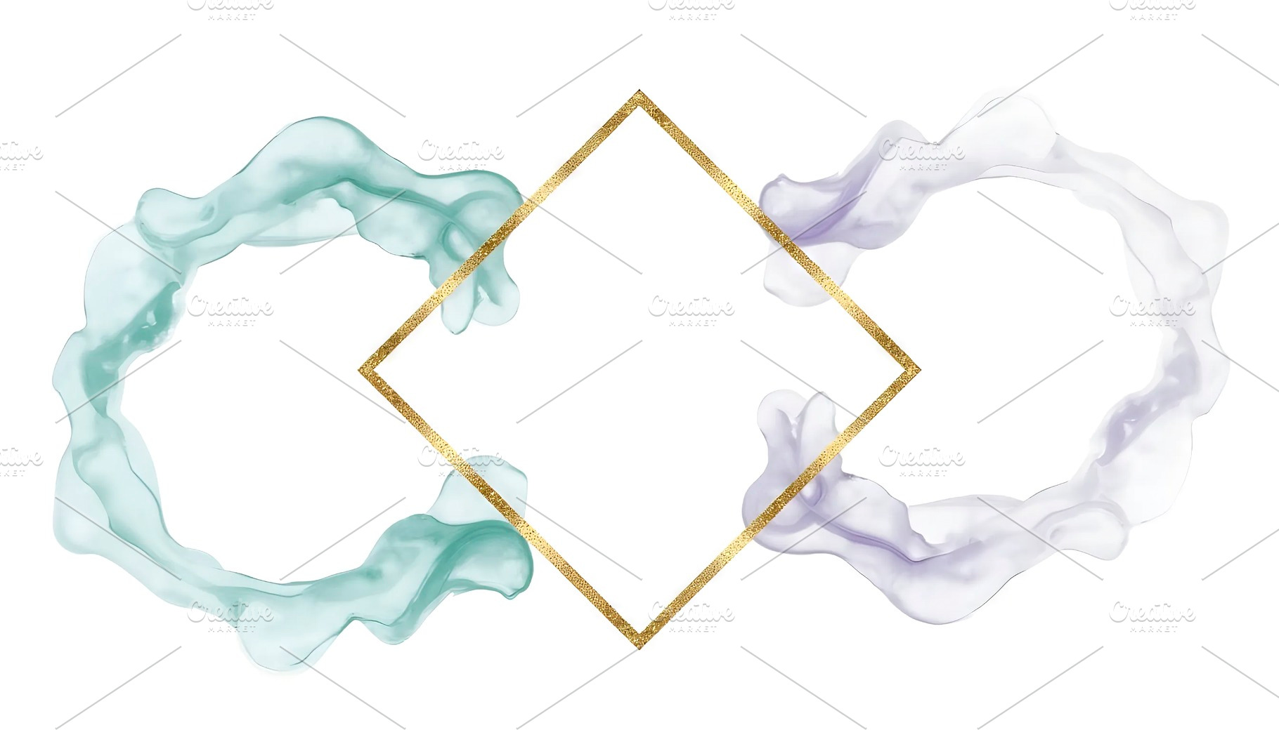 Ink Splash in Geometric Frame, a Photo by LOGOCREATIVE