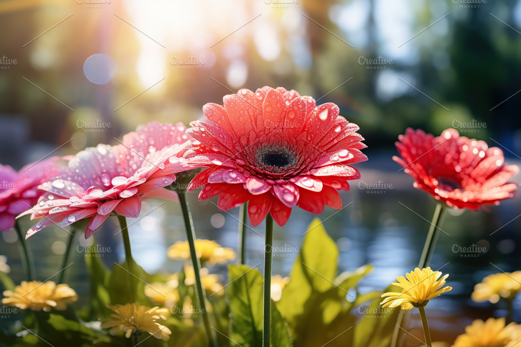 Colorful gerbera flowers in the park, a Nature Photo by AlyaAnd