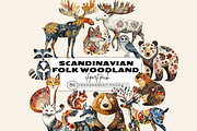 SCANDINAVIAN FOLK WOODLAND CLIPART, an Animal Illustration by Daring Digies (Thumbnail 1 of 8)
