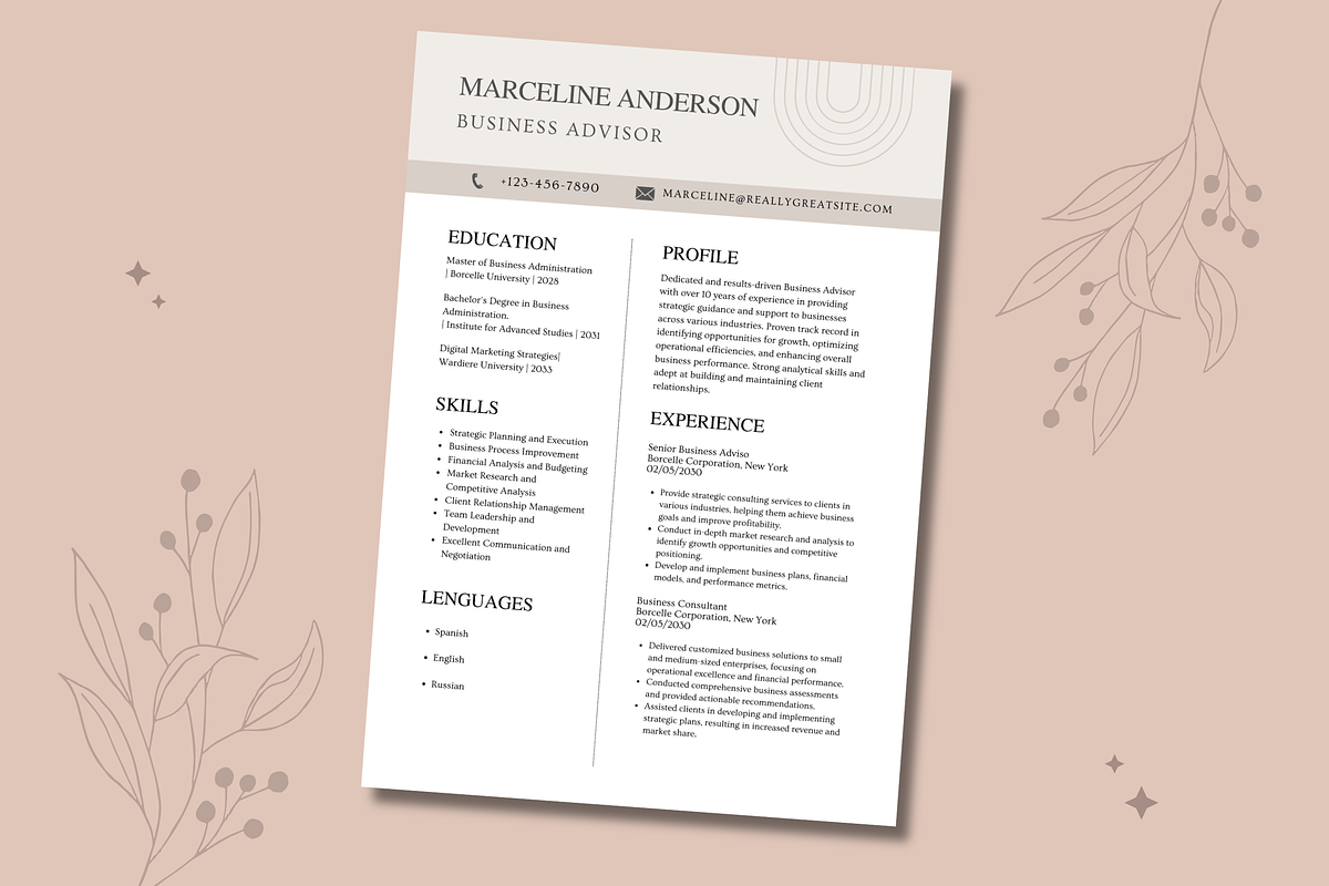 Minimalist Resume Templates Canva, a Templates & Theme by TemplateCastleStore (Photo 8 of 9)