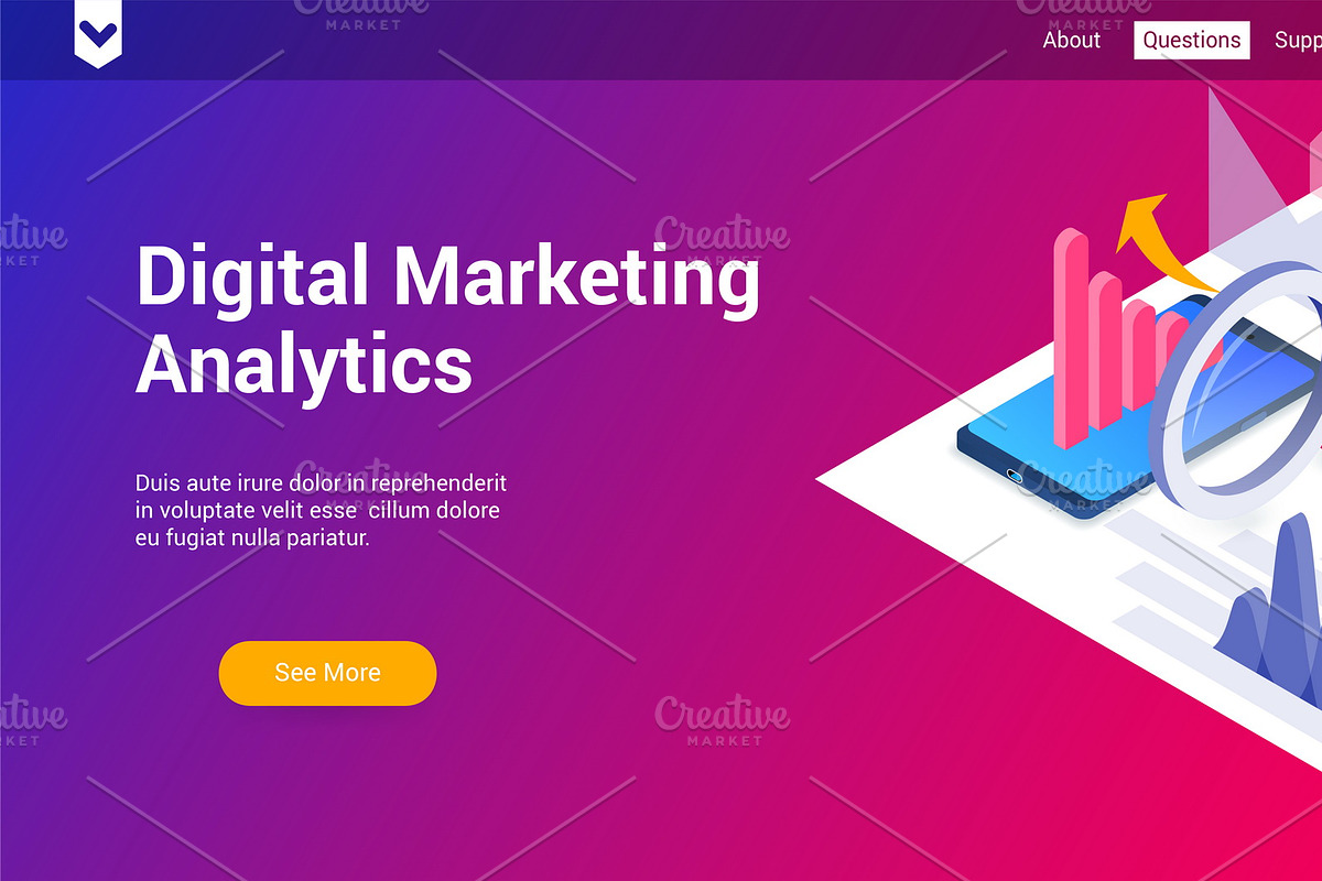 Isometric landing page template, a Templates & Theme by Genestro Shop (Photo 3 of 5)