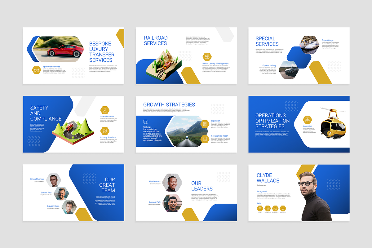 Transportation Google Slide Template, a Presentation Template by Flat Icons (Photo 4 of 7)