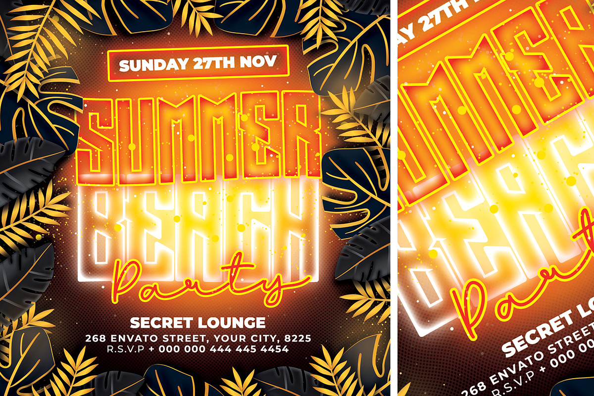Summer Beach Party Flyer Template, a Flyer Template by FlyerPixles(SP11) (Photo 3 of 3)